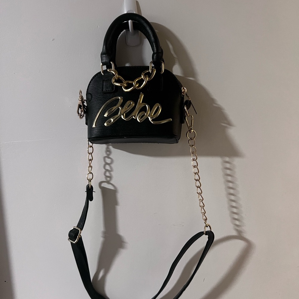 Bebe Black and Gold Handbag - Picture 2 of 6